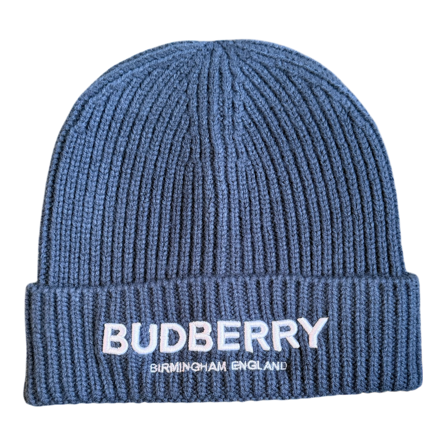 BUDBERRY Logo 3D Embroidered Beanie Steel Blue