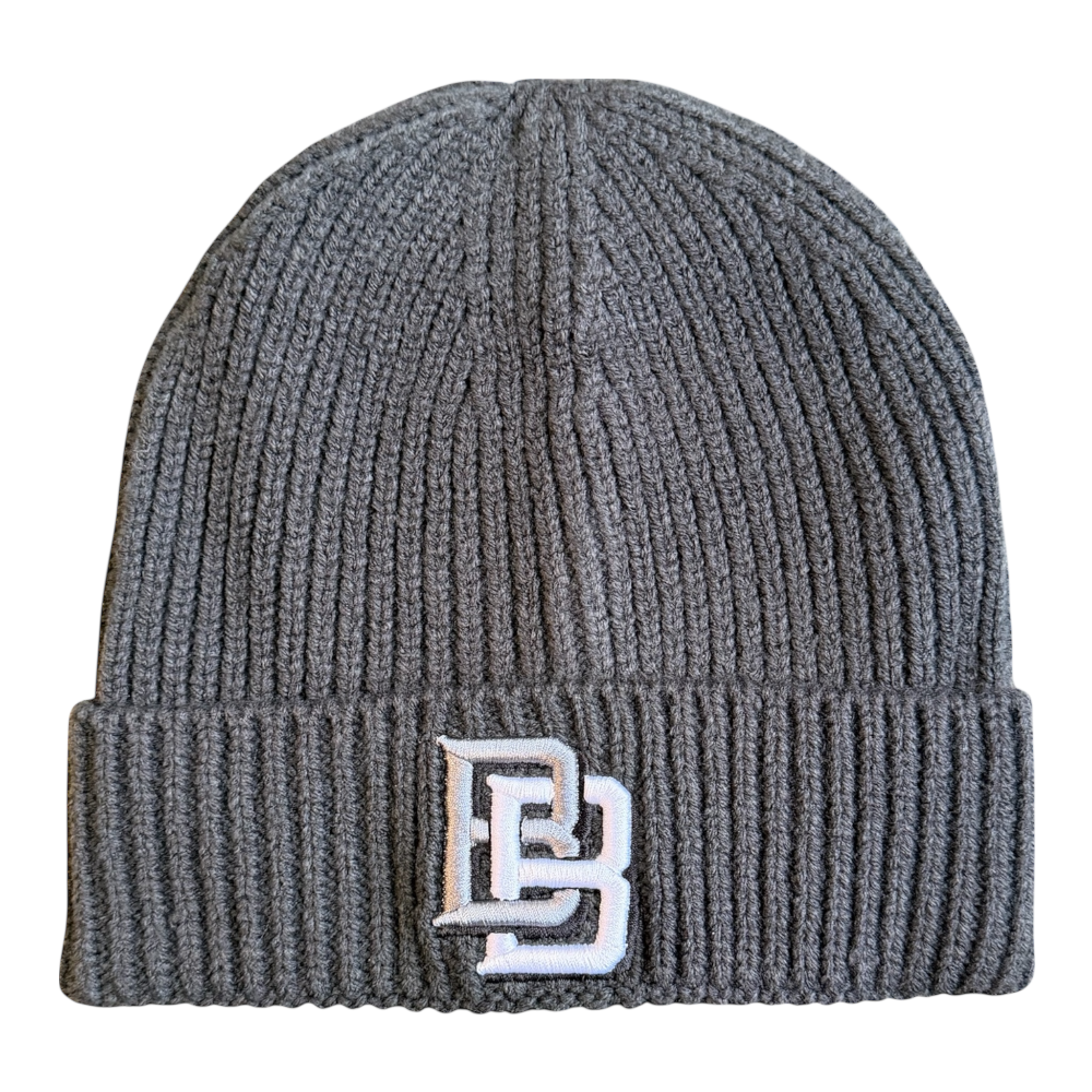 BB Logo 3D Embroidered Beanie Charcoal Grey