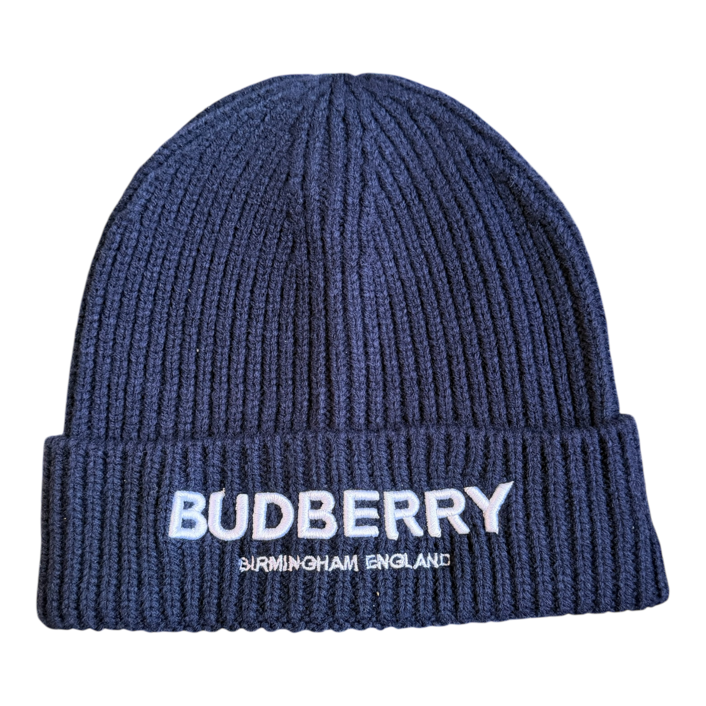 BUDBERRY Logo 3D Embroidered Beanie Navy Blue