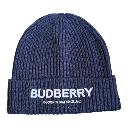 BUDBERRY Logo 3D Embroidered Beanie Navy Blue
