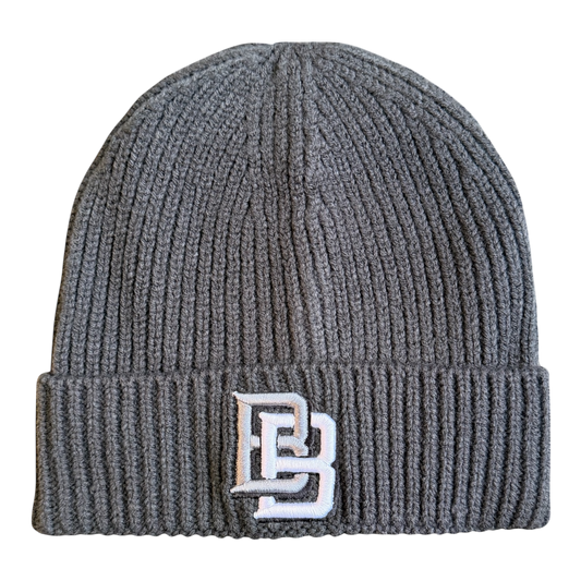 BB Logo 3D Embroidered Beanie Charcoal Grey